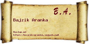 Bajzik Aranka névjegykártya